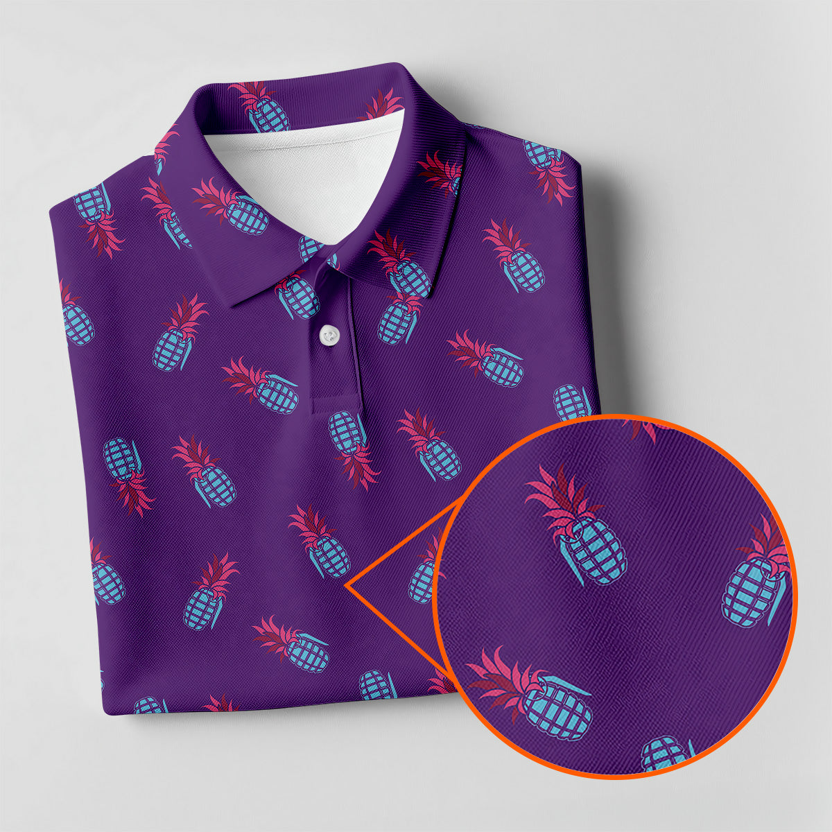 Pineapple Grenade Purple Women Golf Top, Cool Golf Gift, Ladies Golf Shirts, Golfing Apparel
