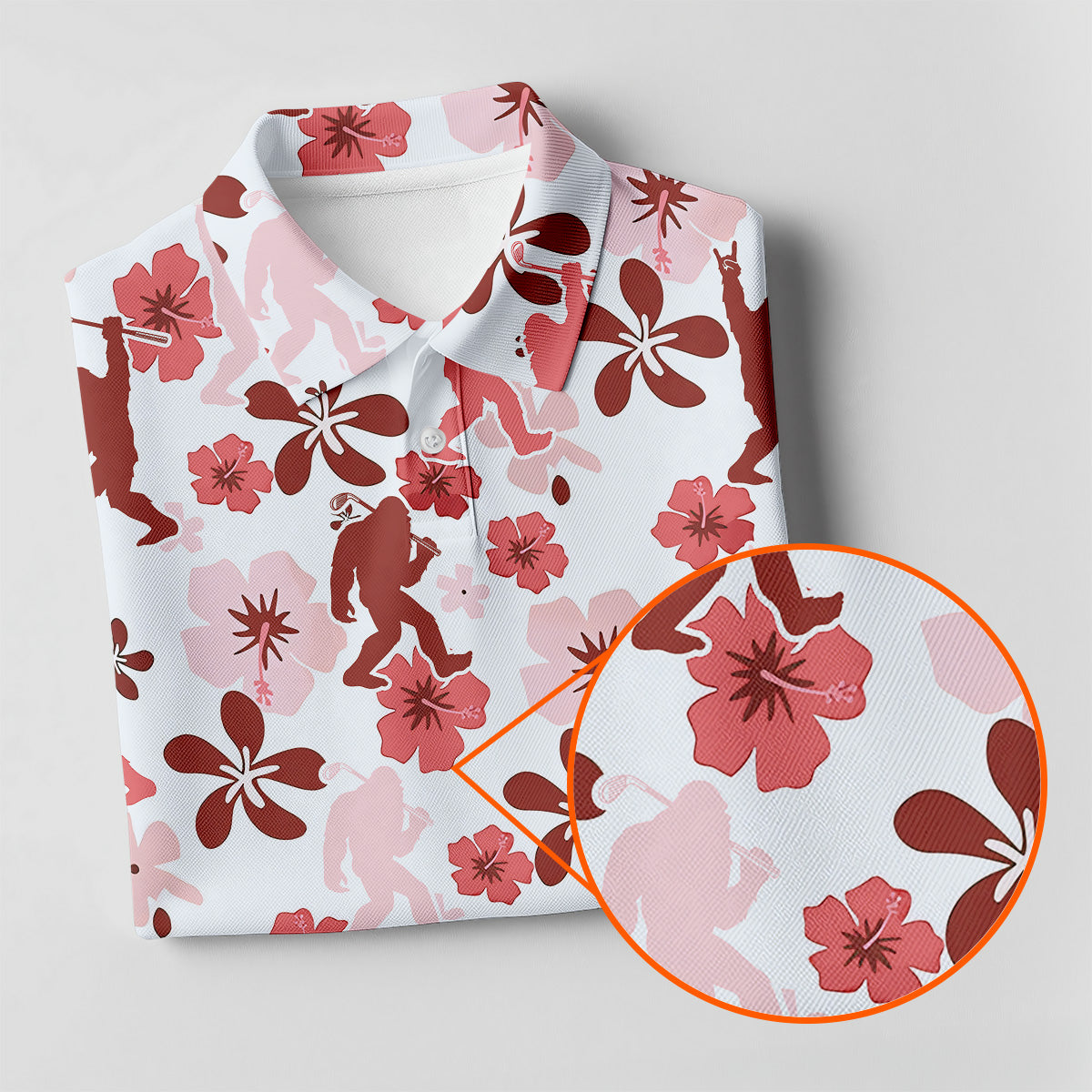 Sasquatch Golf Shirt, Women Floral Shirt, Ladies Golf Polos, Golfing Apparel