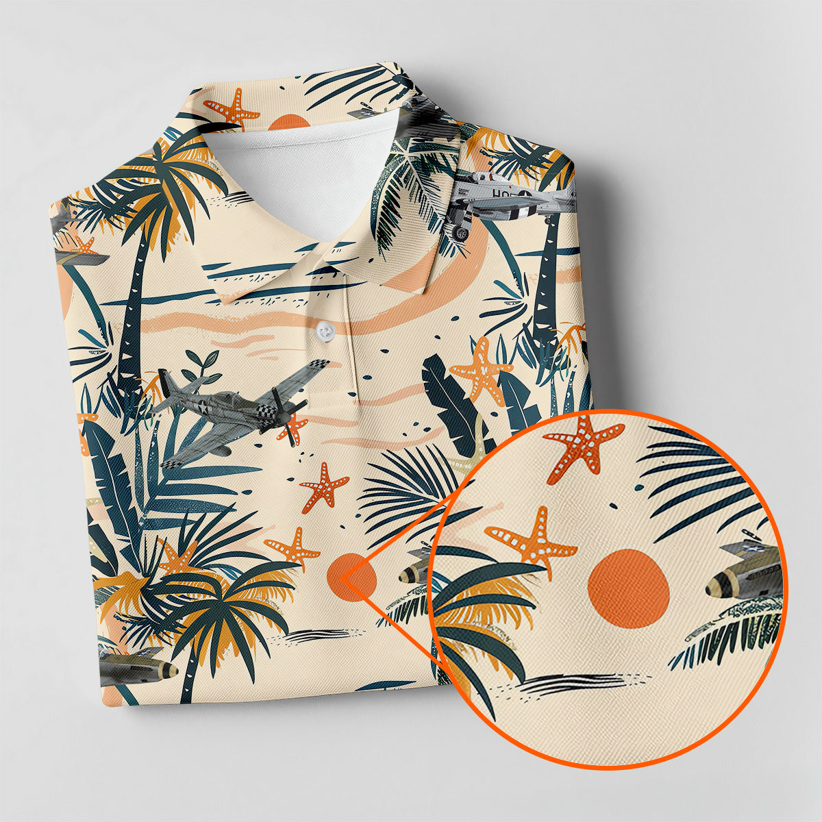 Beach Tropical Seamless Pattern Retro Golf Shirt, Ladies Sleeveless Polo, Ladies Golf Shirts