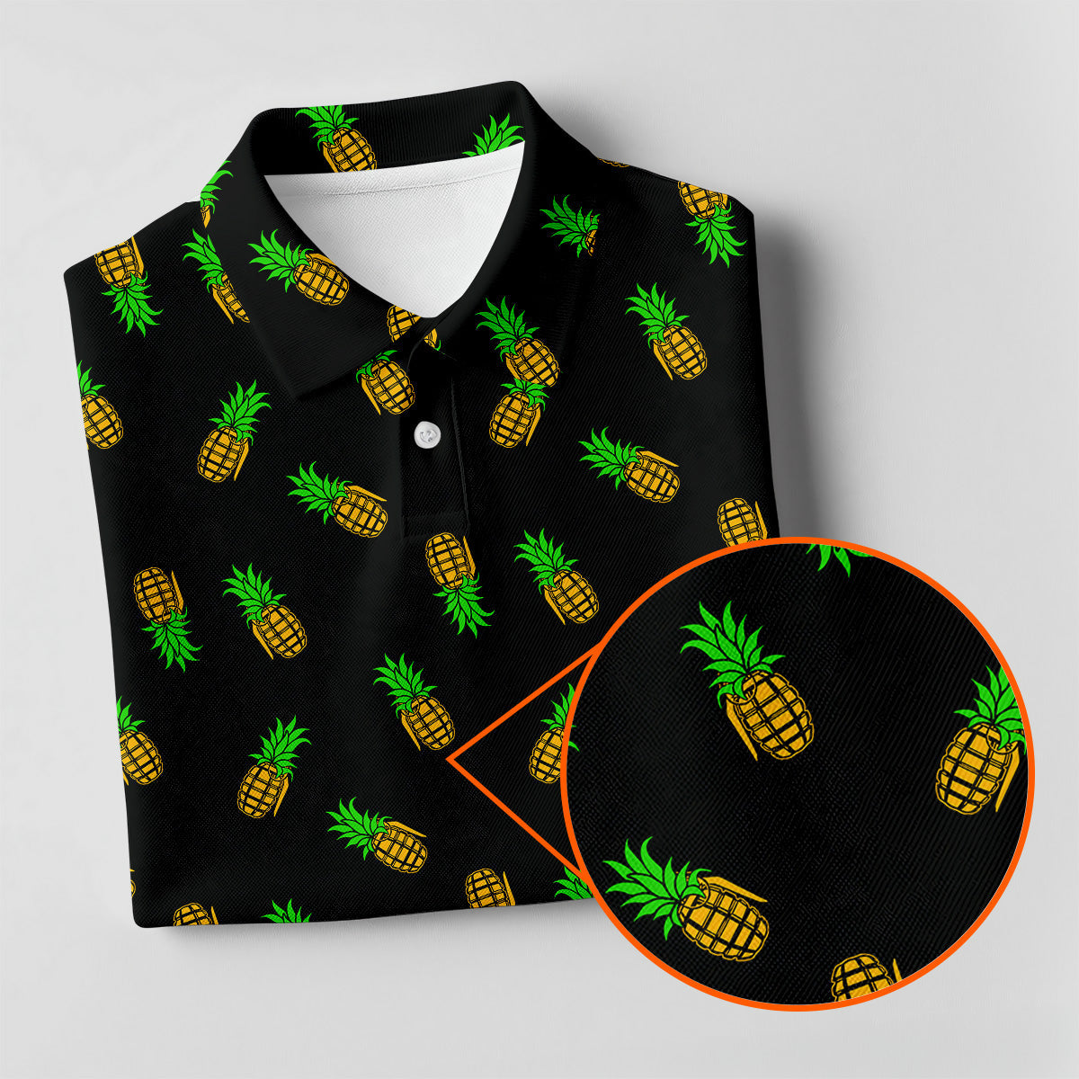 Pineapple Grenade Black And Yellow Women Golf Top, Cool Golf Gift, Ladies Golf Shirts, Golfing Apparel