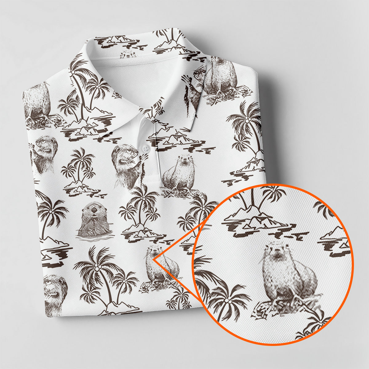 Adorable Sea Otter Tropical Golf Shirts, Cute Golf Outfit, Ladies Golf Tops, Women's Golf Gifts