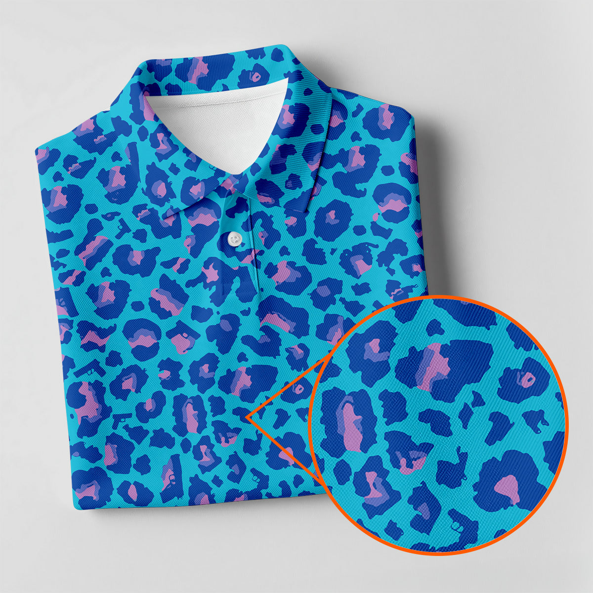 Blue Leopard Women Golf Top, Cool Golf Gift, Ladies Golf Shirts, Golfing Apparel