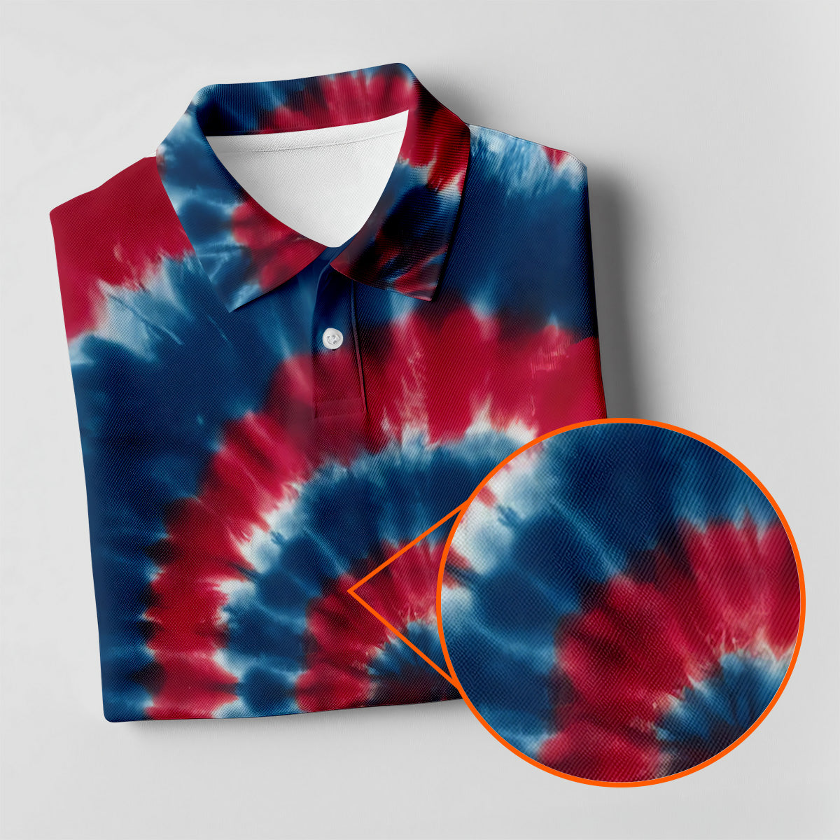 Red White Blue Tie Die Print Ladies Patriotic Golf Shirts, Ladies Sleeveless Polo, Women's Polo Shirt