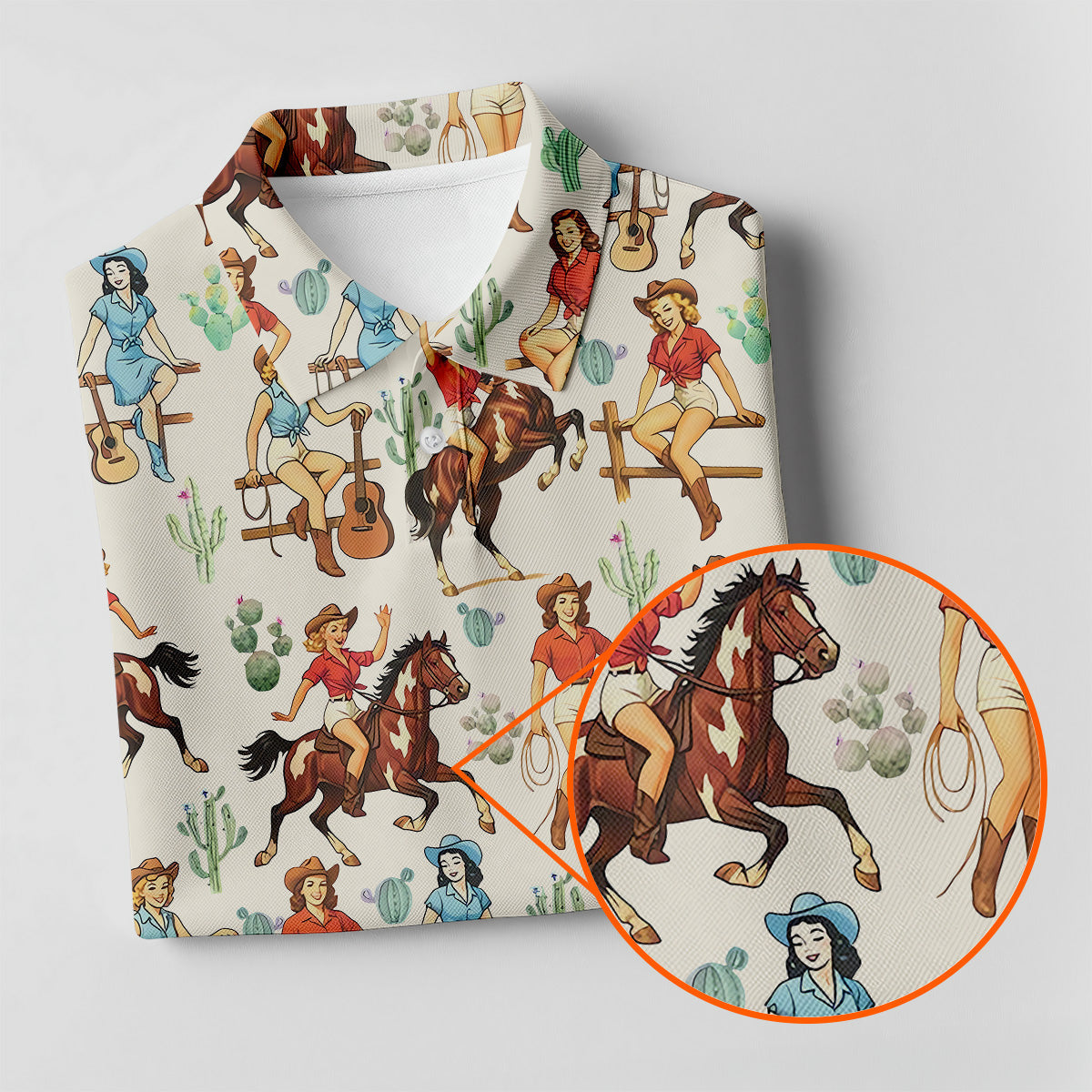 Beige Western Golf Shirts Women, Sleeveless Womens Golf Shirts, Funny Women's Golf Outfits