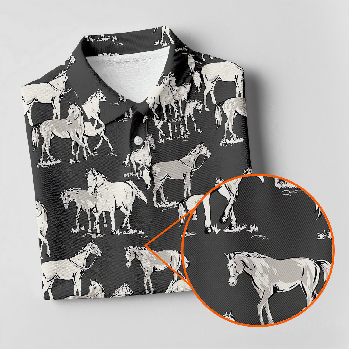 Wild Horse Seamless Pattern Women Golf Top, Golf Shirt For Women, Ladies Golf Polos