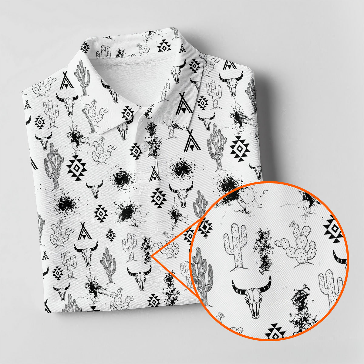 Aztec Bull Skull Western Golf Shirts Women, Women Golf Top, Ladies Golf Polos, Golfing Apparel