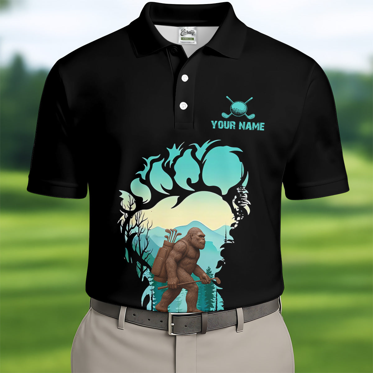 Not All Who Wander Are Lost Bigfoot Custom Golf Shirt, Polo Shirtor Men, Golfing Apparel
