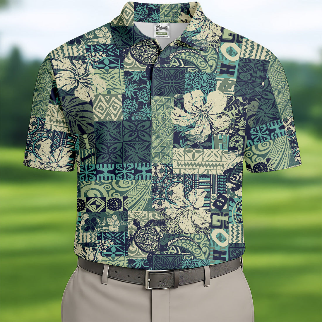 Tribal Aztec Tropical Golf Shirt, Hawaiian Golf Shirts, Mens Golf Polo Shirtf Gift For Men