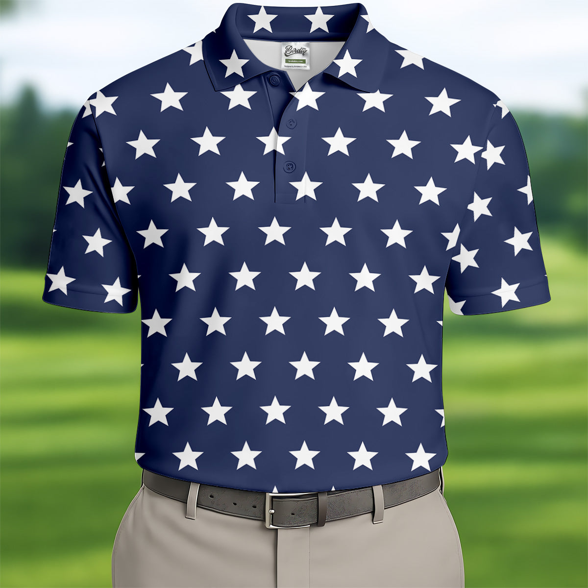Star Spangled Men Polo, Mens Golf Polo Shirt Golf Accessories For Men, Golf Gift For Men