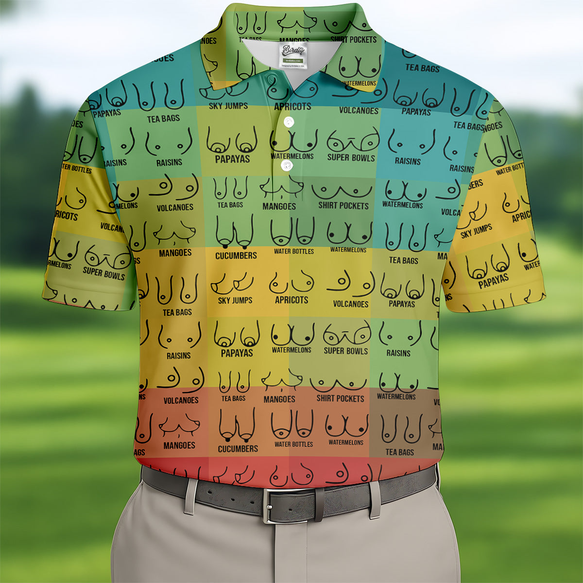 Colorful Fun Mens Golf Shirt, Golf Tops For Men, Gifts For Golf Lovers, Polo ShirtFor Men, Golfing Apparel