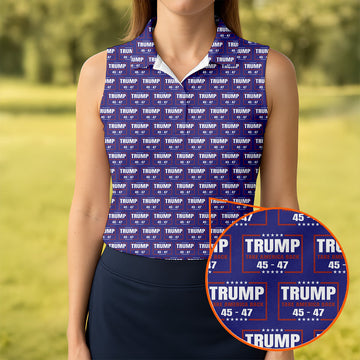 Trump 45-47 Womens Golf Tops, Unique Gift For Golfer, Ladies Golf Shirts, Women's Polo Shirt
