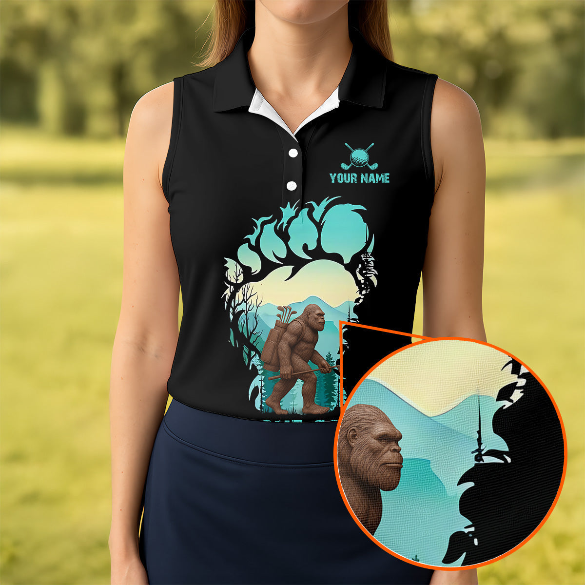 Not All Who Wander Are Lost Bigfoot Custom Golf Shirt, Golf Gifts For Women, Ladies Golf Shirts