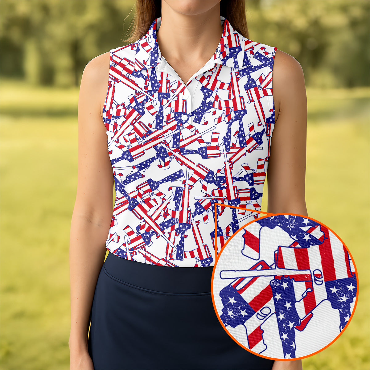 Ladies Patriotic Golf Shirts, Sleeveless Women's Golf Shirts, Ladies Golf Shirts, Golf Gifts For Women