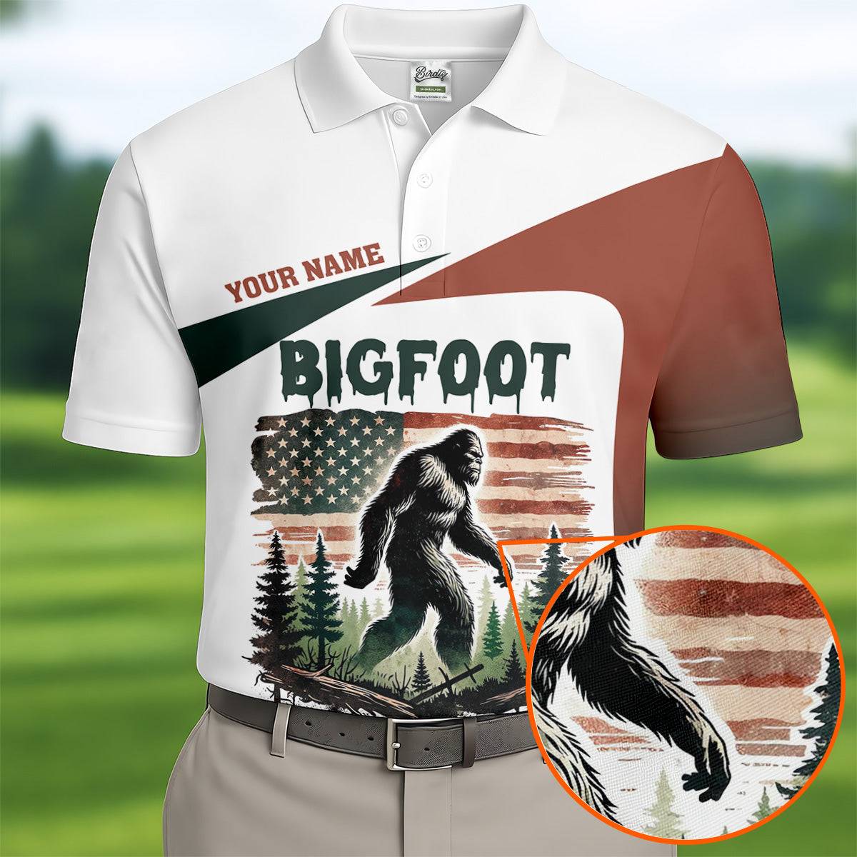 Not All Who Wander Are Lost Bigfoot Golf Shirt, Men's Patriotic Golf Shirts, Polo ShirtFor Men