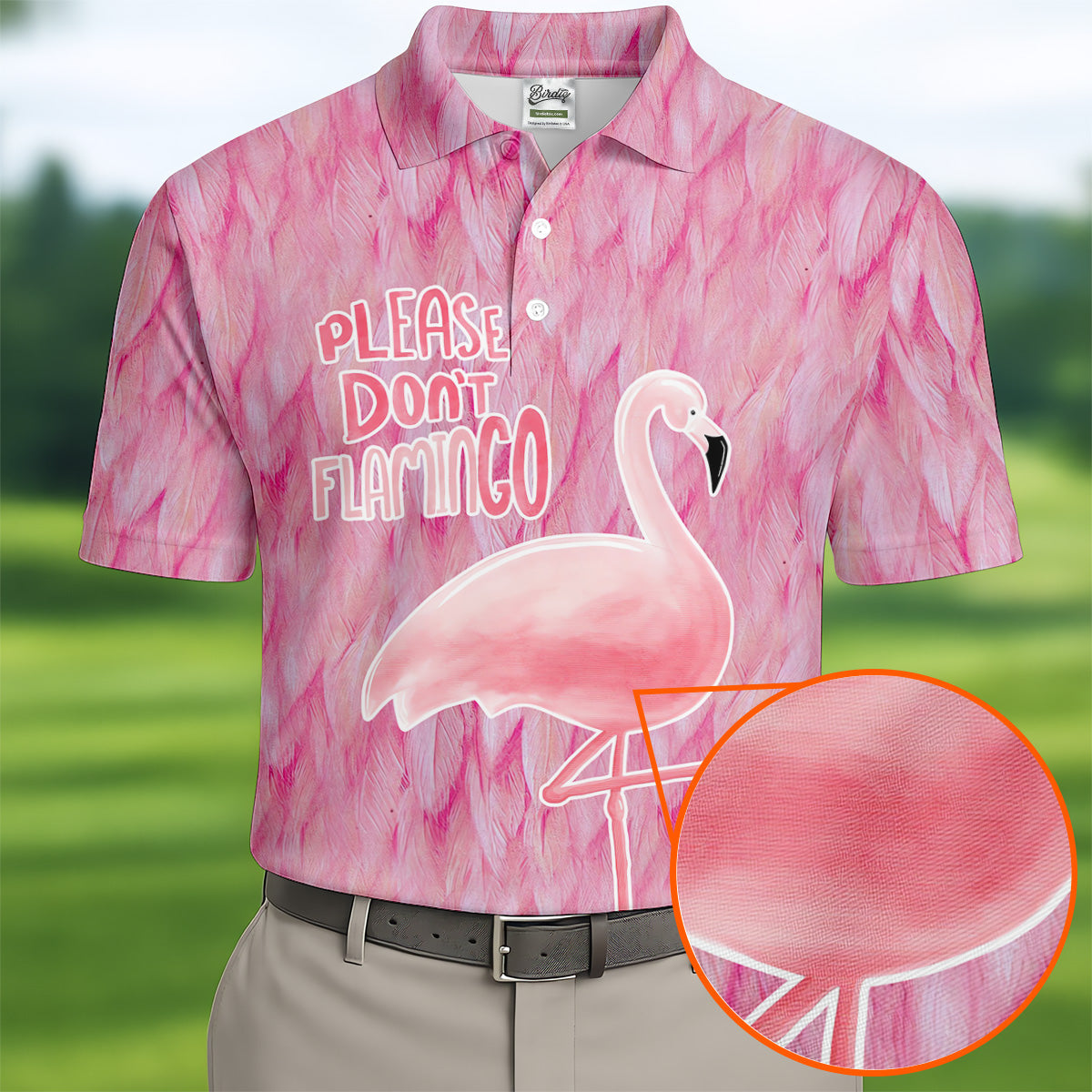 Please Don't Flamingo Fun Golf Shirts For Men, Pink Flamingo Polo ShirtFor Men, Golf Gift For Men