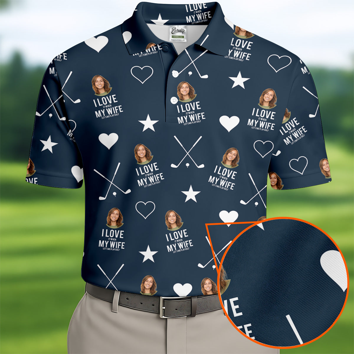 I Love It When My Wife Let's Me Play Golf Navy Fun Golf Shirts For Men, Polo ShirtFor Men