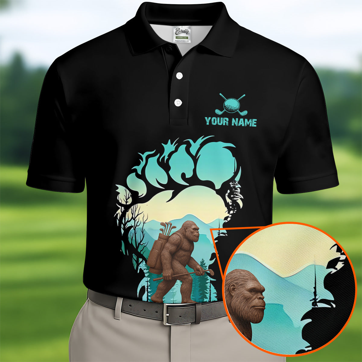 Not All Who Wander Are Lost Bigfoot Custom Golf Shirt, Polo Shirtor Men, Golfing Apparel