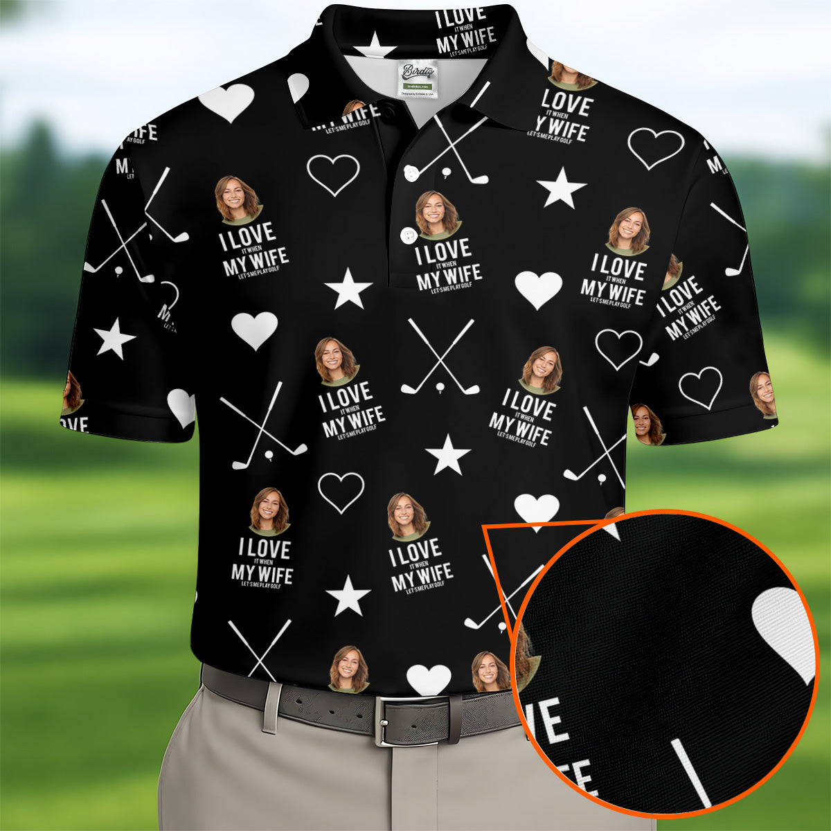 I Love It When My Wife Let's Me Play Golf Black Fun Golf Shirts For Men, Polo ShirtFor Men