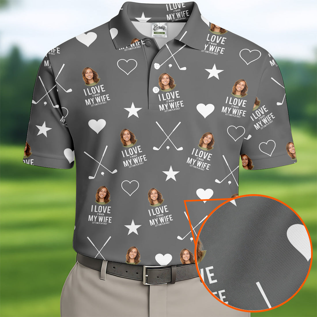 I Love It When My Wife Let's Me Play Golf Grey Fun Golf Shirts For Men, Polo ShirtFor Men