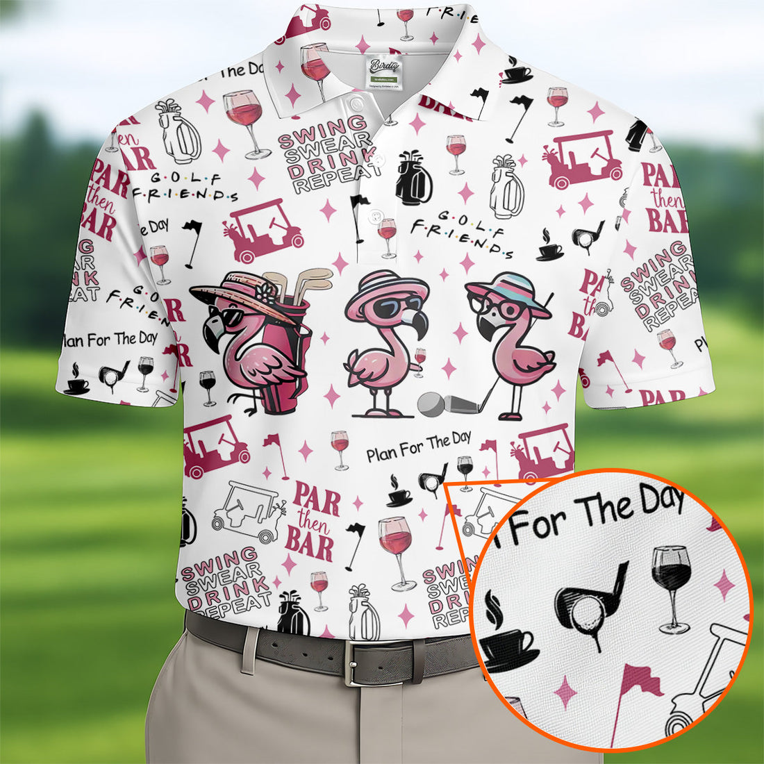 Golf Friends Par Then Bar Flamingo Golf Shirt, Golf Team Shirt, Fun Golf Shirts For Men, Golf Gift For Men