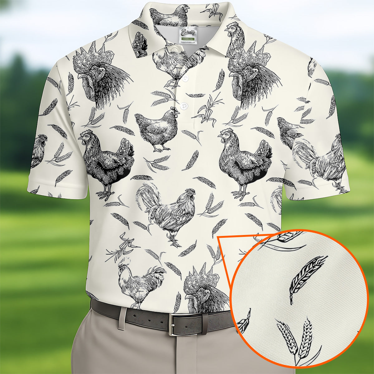 Chicken Rooster Golf Tops For Men, Gift For Chicken Lover, Fun Golf Shirts For Men, Polo Shirtor Men