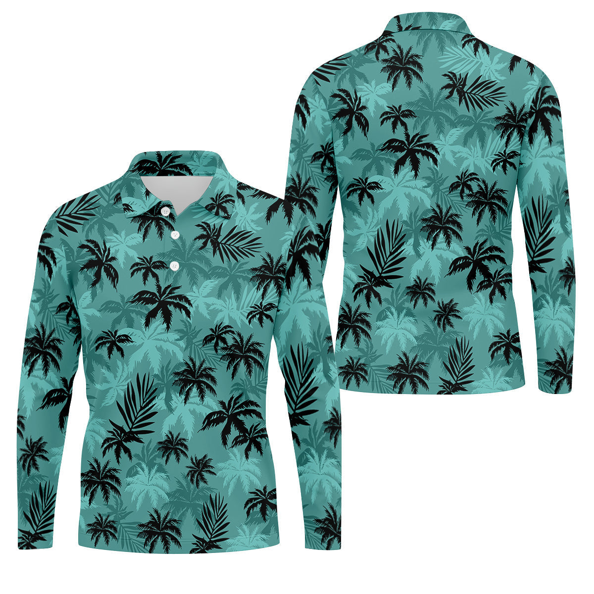 Tropical Palm Leaves Golf Tops For Men, Hawaiian Golf Shirts, Polo ShirtFor Men, Golf Gift For Men