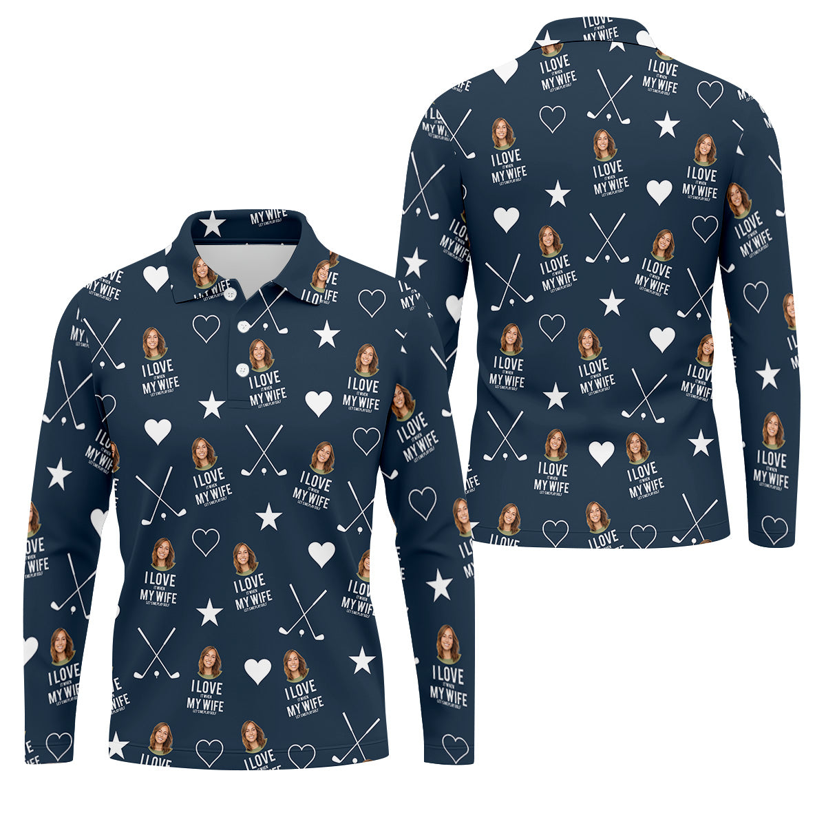 I Love It When My Wife Let's Me Play Golf Navy Fun Golf Shirts For Men, Polo ShirtFor Men