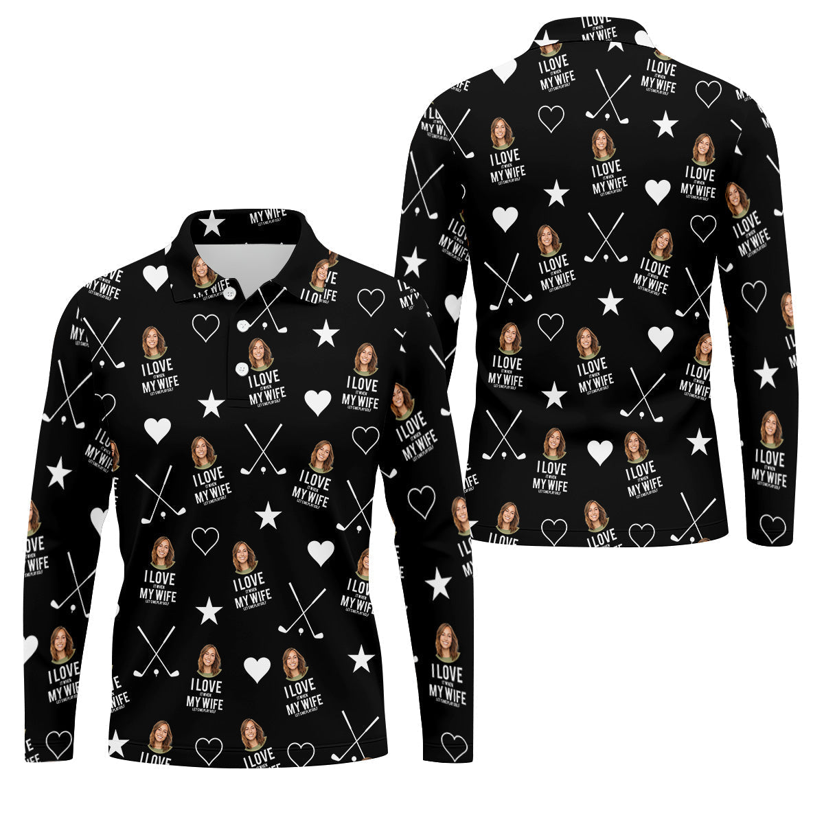 I Love It When My Wife Let's Me Play Golf Black Fun Golf Shirts For Men, Polo ShirtFor Men