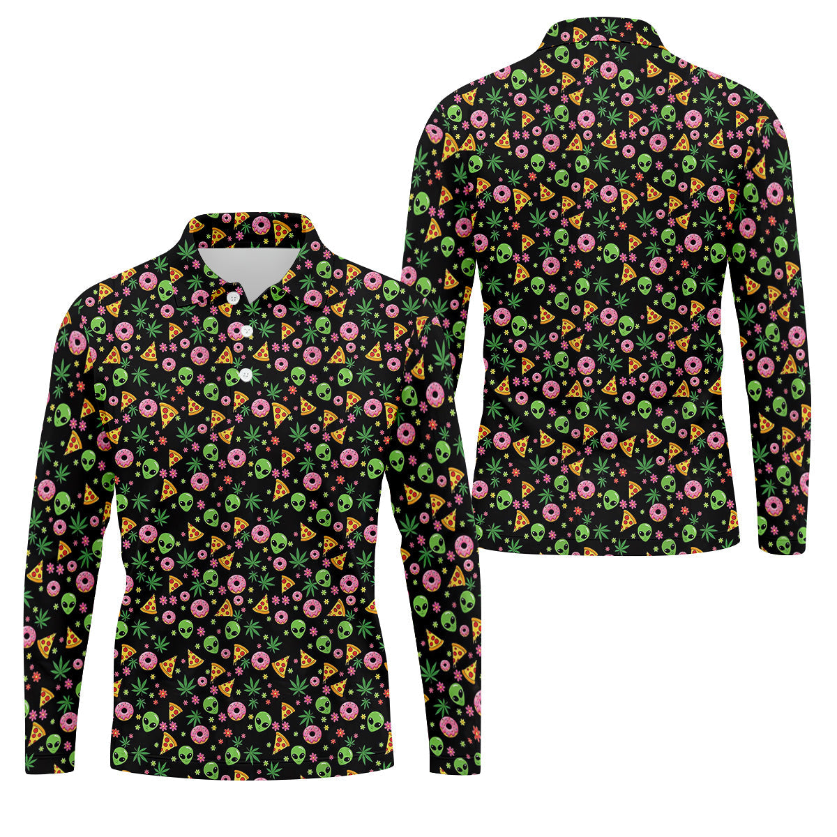 Dope Alien Pizza Leaves Women Golf Top, Gifts For Golf Lovers, Golf Gifts For Women, Ladies Golf Shirts