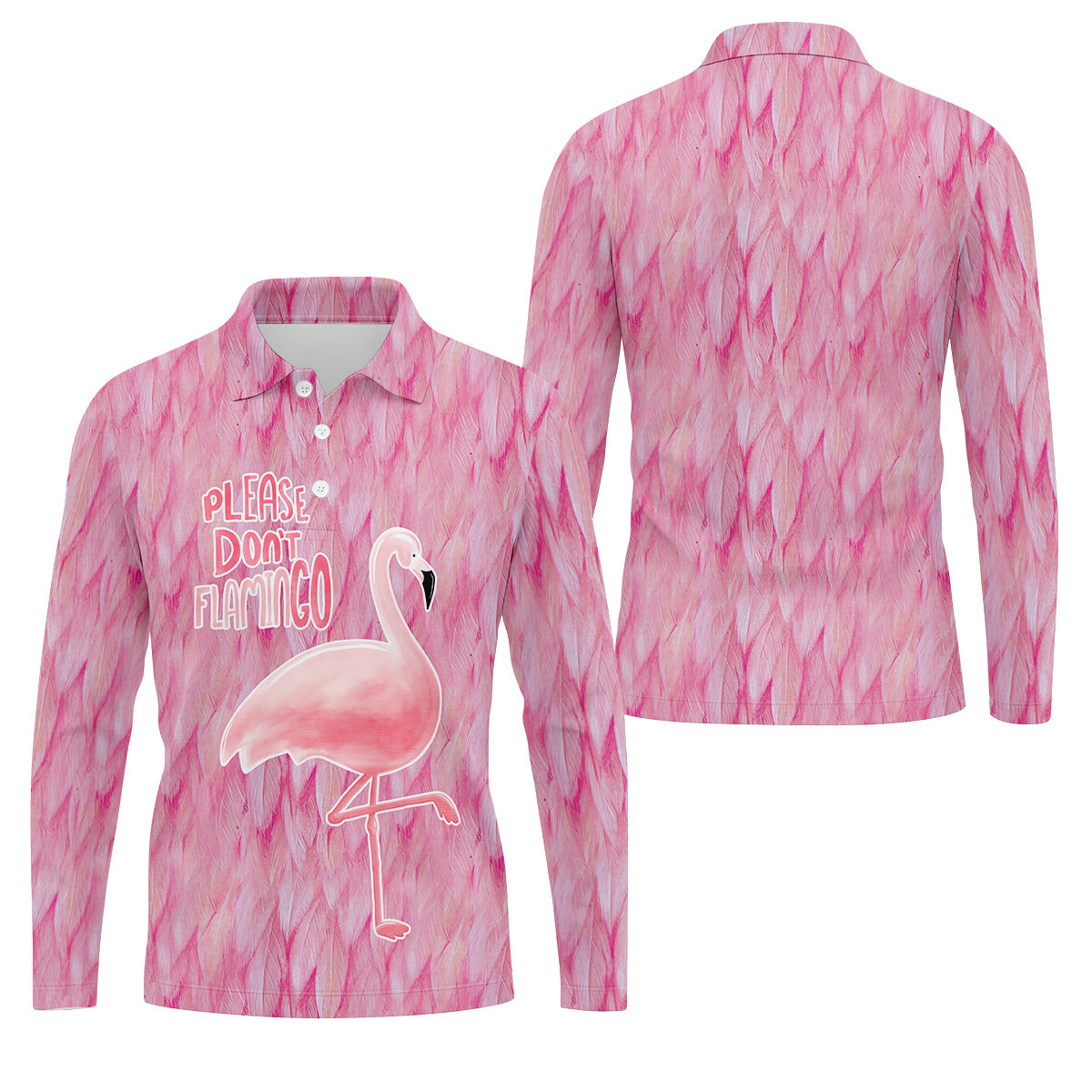 Please Don't Flamingo Fun Golf Shirts For Men, Pink Flamingo Polo ShirtFor Men, Golf Gift For Men
