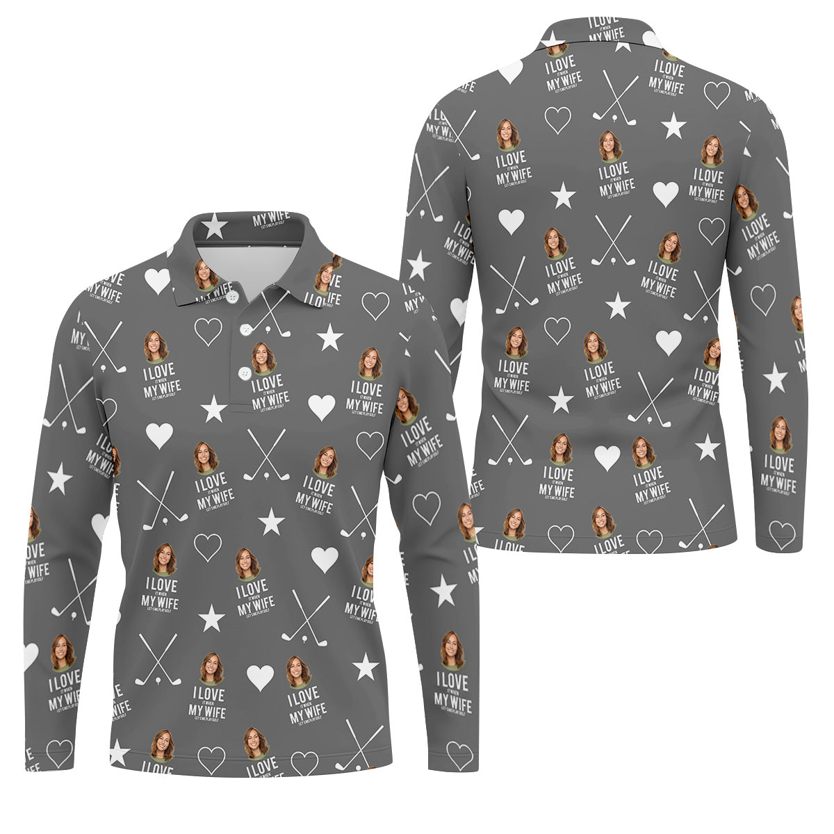 I Love It When My Wife Let's Me Play Golf Grey Fun Golf Shirts For Men, Polo ShirtFor Men
