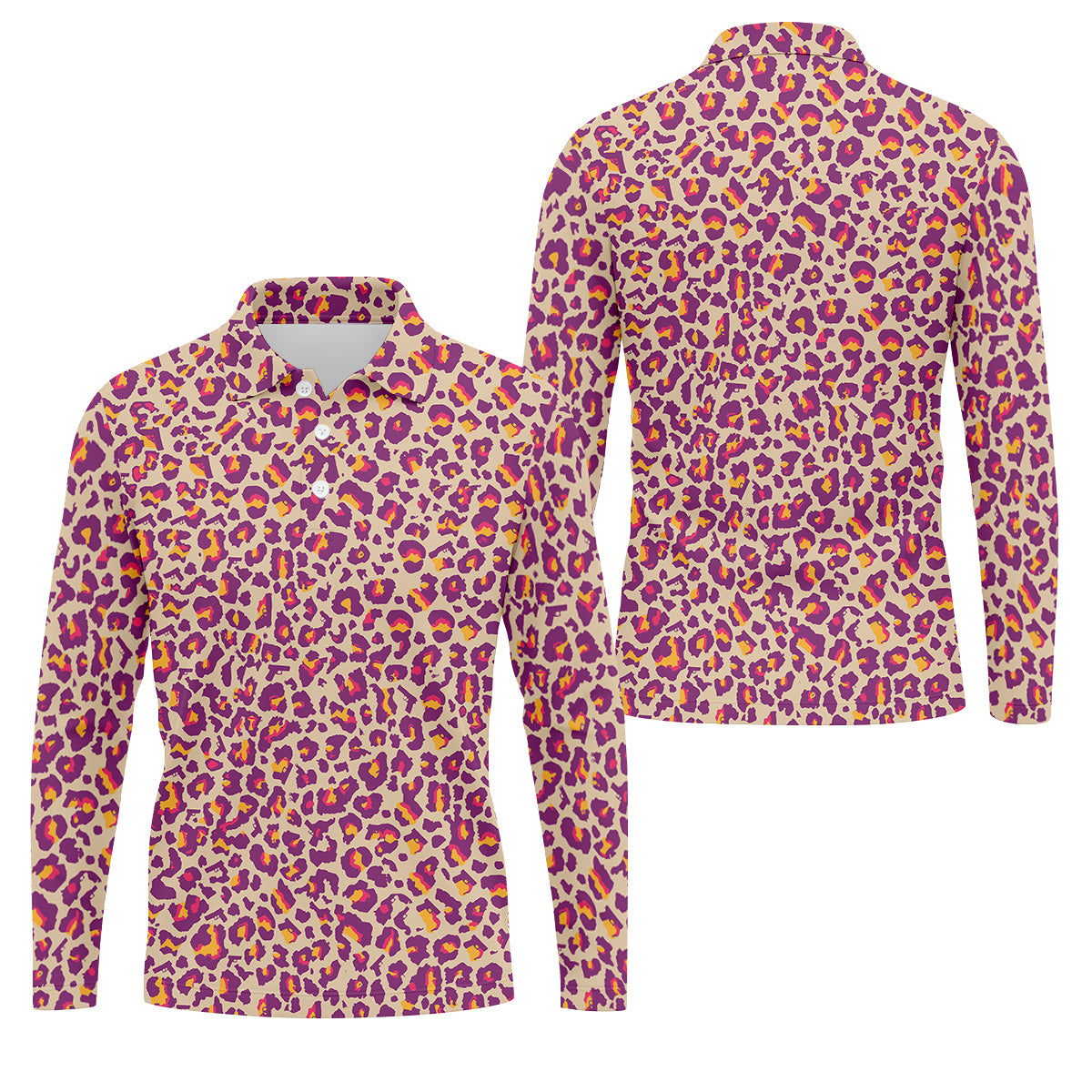 Pink Leopard Golf Tops For Men, Golf Gift For Men, Golf Shirts For Men, Golfing Apparel