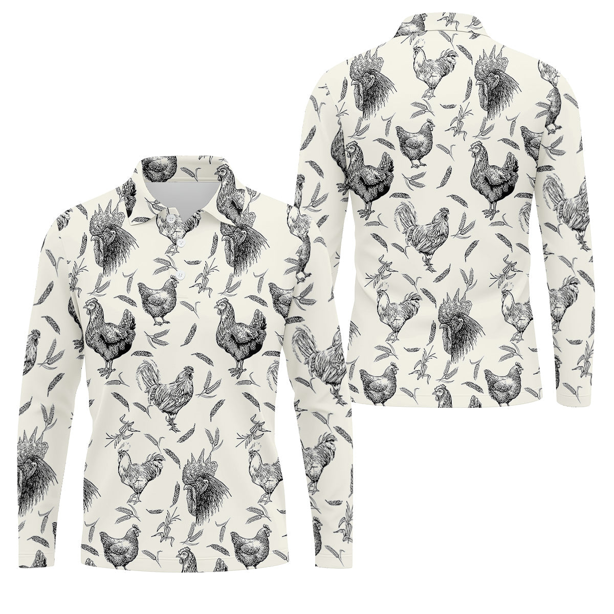 Chicken Rooster Golf Tops For Men, Gift For Chicken Lover, Fun Golf Shirts For Men, Polo Shirtor Men