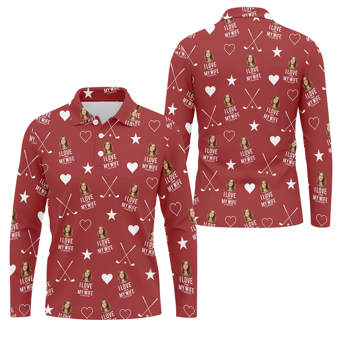 I Love It When My Wife Let's Me Play Golf Red Fun Golf Shirts For Men, Polo ShirtFor Men