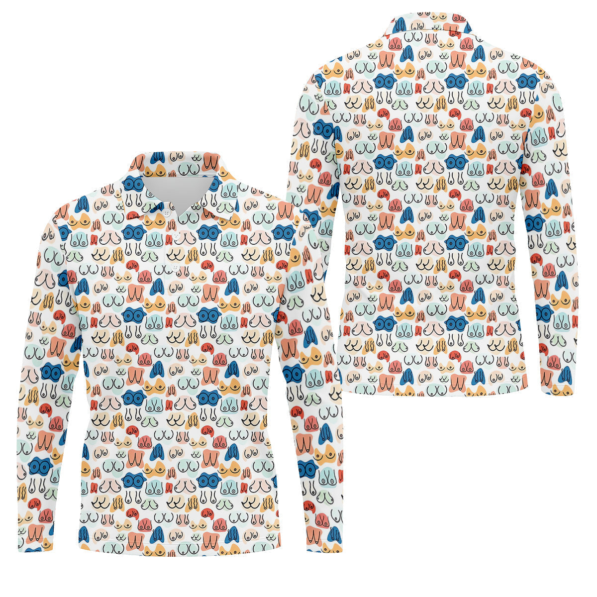 Fun Pattern Colorful Golf Shirt, Golf Tops For Men, Men's Funny Golf Shirts, Golf Gift For Men