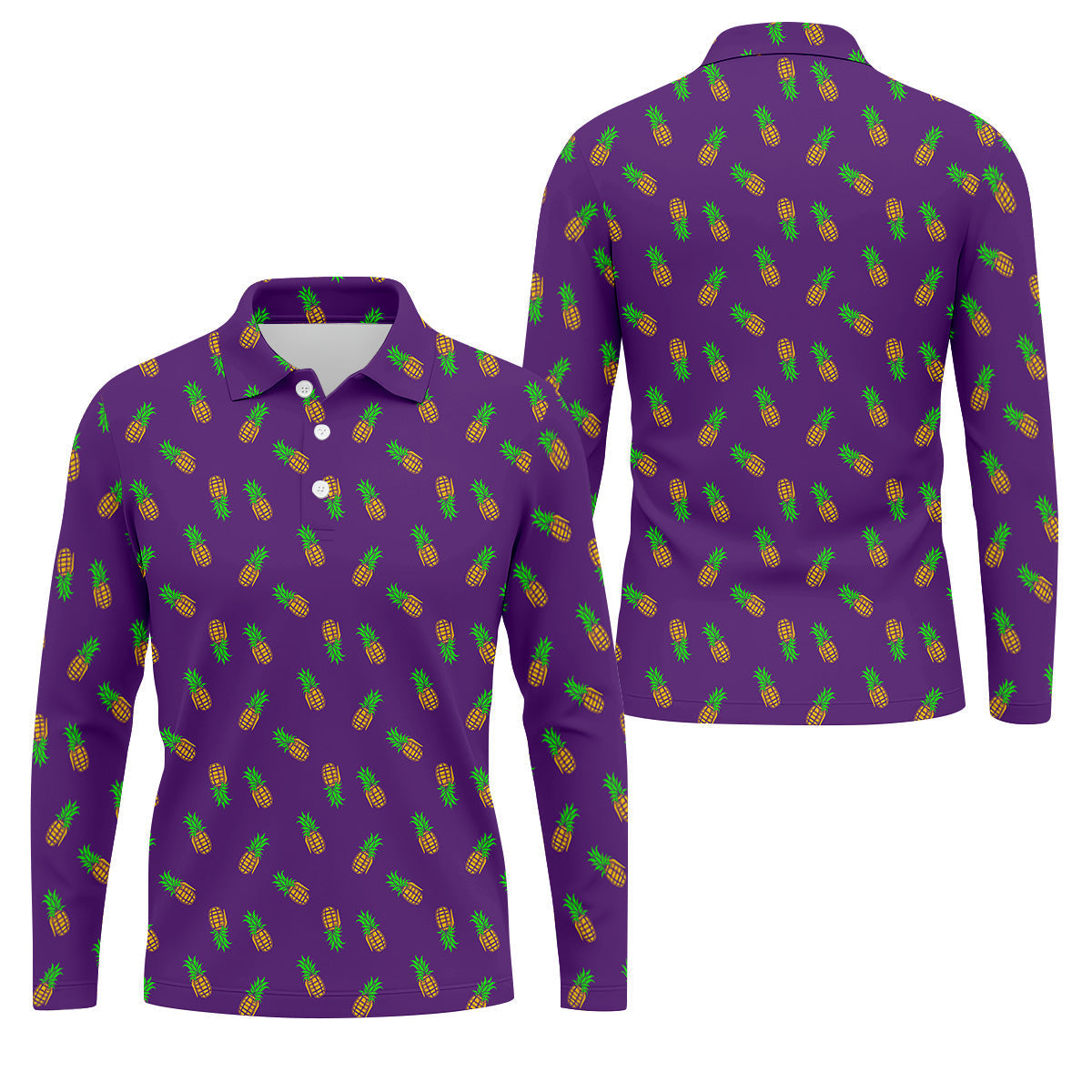Pineapple Grenade Purple Golf Shirts, Men Polo, Golf Gift For Men, Golfing Apparel