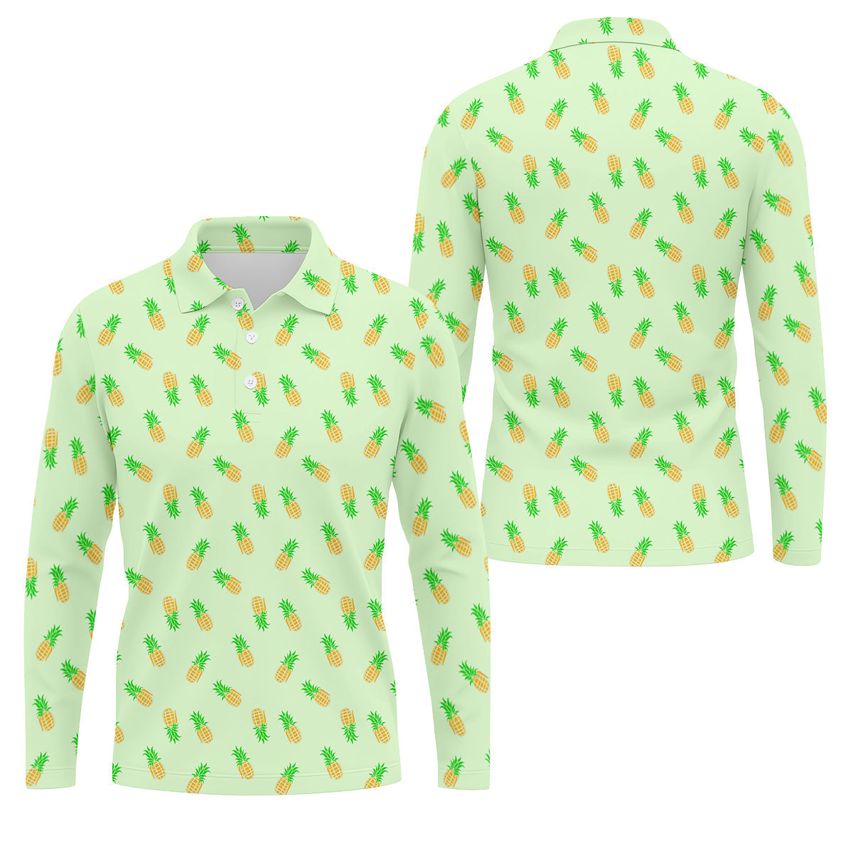 Pineapple Grenade Light Green Golf Tops For Men, Men Polo, Golf Gift For Men, Golfing Apparel