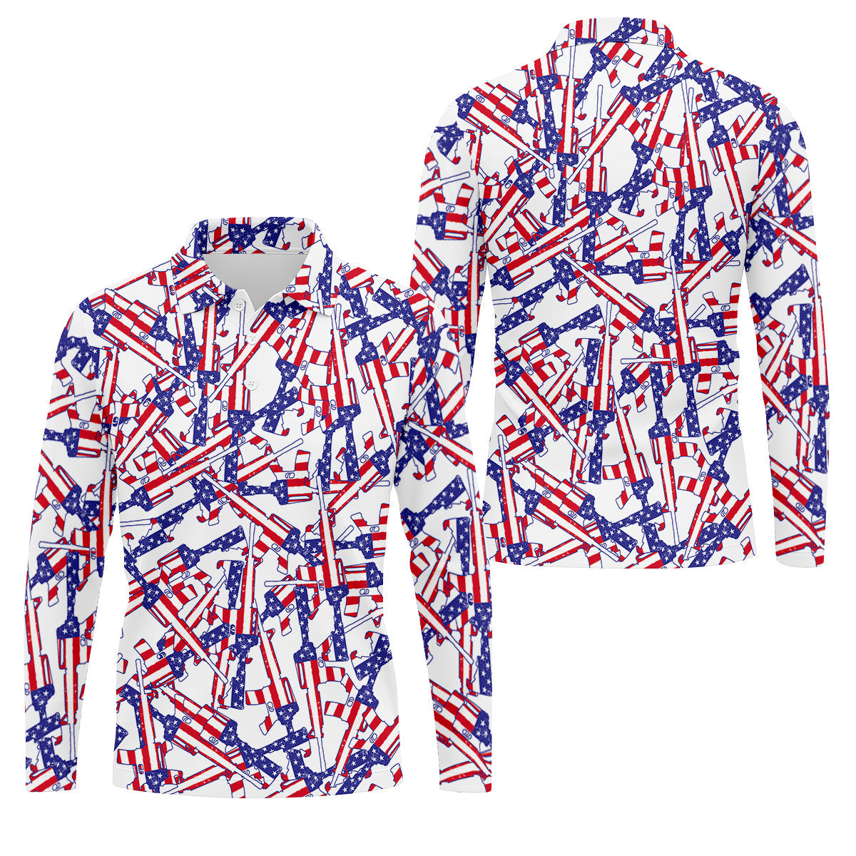 Men's Patriotic Golf Shirts, Golf Gift For Men, Golf Shirts For Men, Polo For Men