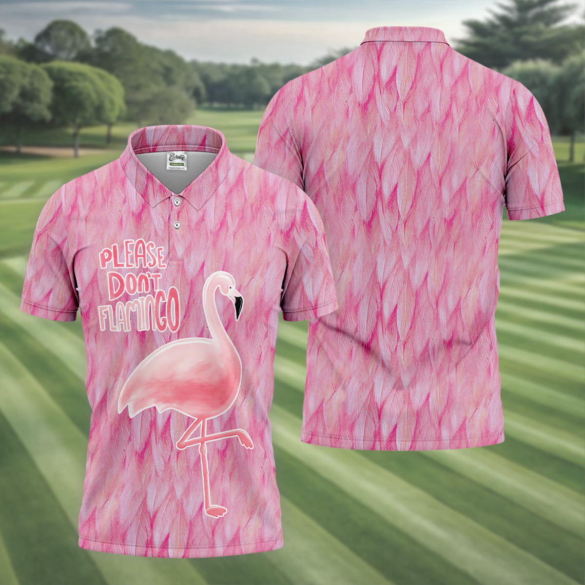 Please Don't Flamingo Fun Golf Shirts For Men, Pink Flamingo Polo ShirtFor Men, Golf Gift For Men