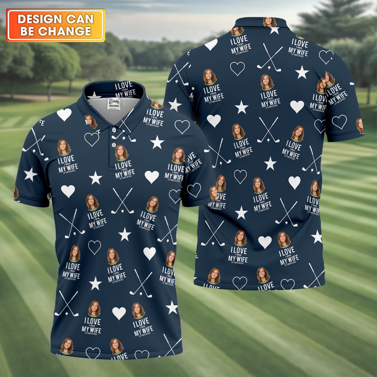 I Love It When My Wife Let's Me Play Golf Navy Fun Golf Shirts For Men, Polo ShirtFor Men