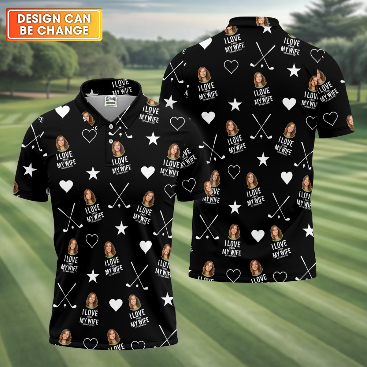 I Love It When My Wife Let's Me Play Golf Black Fun Golf Shirts For Men, Polo ShirtFor Men