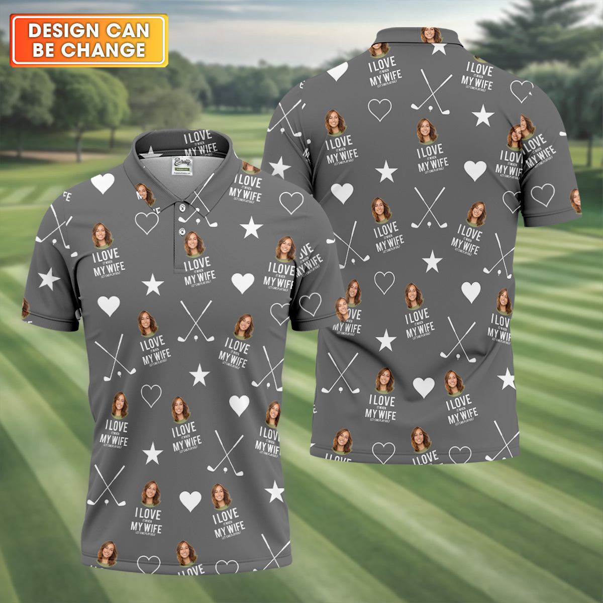 I Love It When My Wife Let's Me Play Golf Grey Fun Golf Shirts For Men, Polo ShirtFor Men