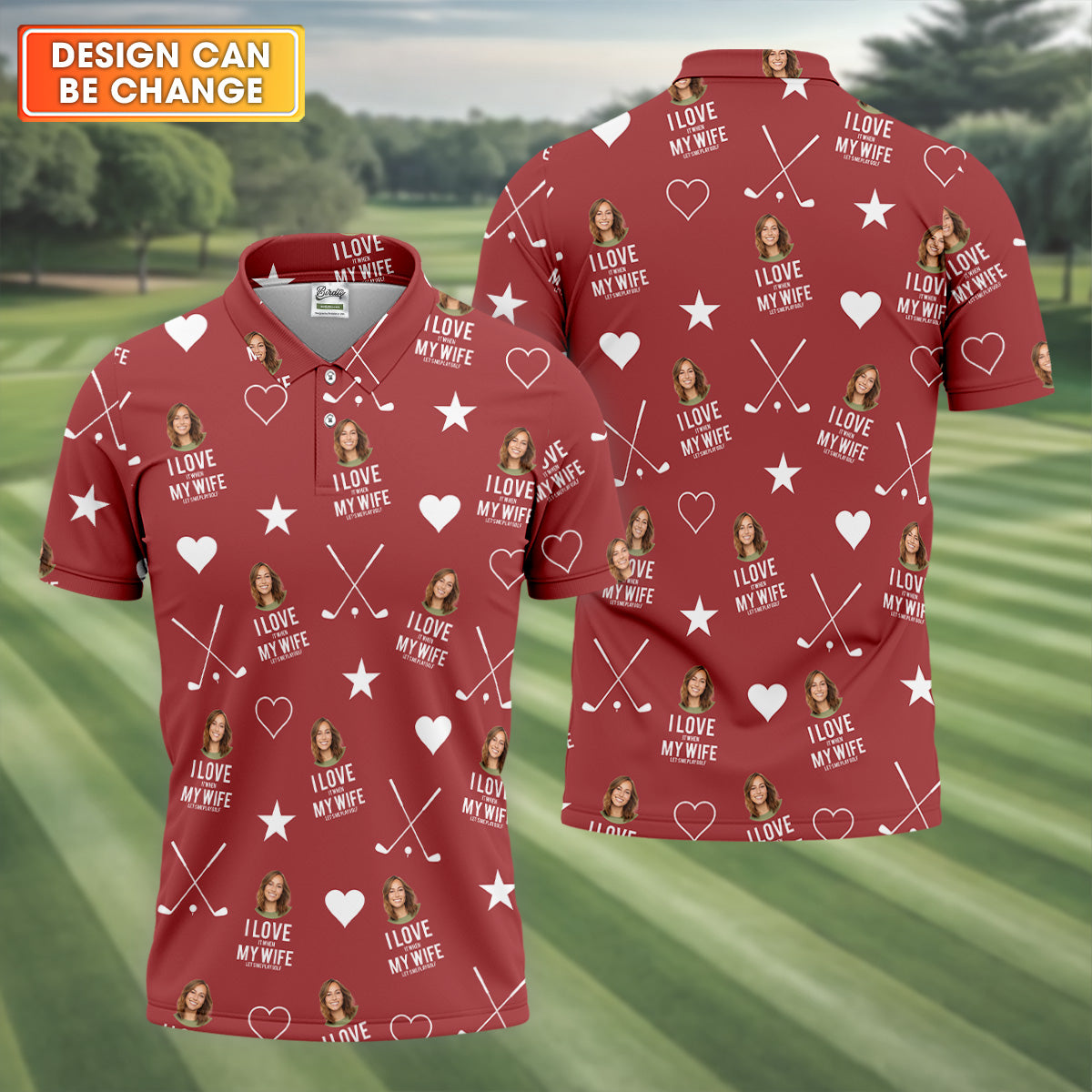 I Love It When My Wife Let's Me Play Golf Red Fun Golf Shirts For Men, Polo ShirtFor Men
