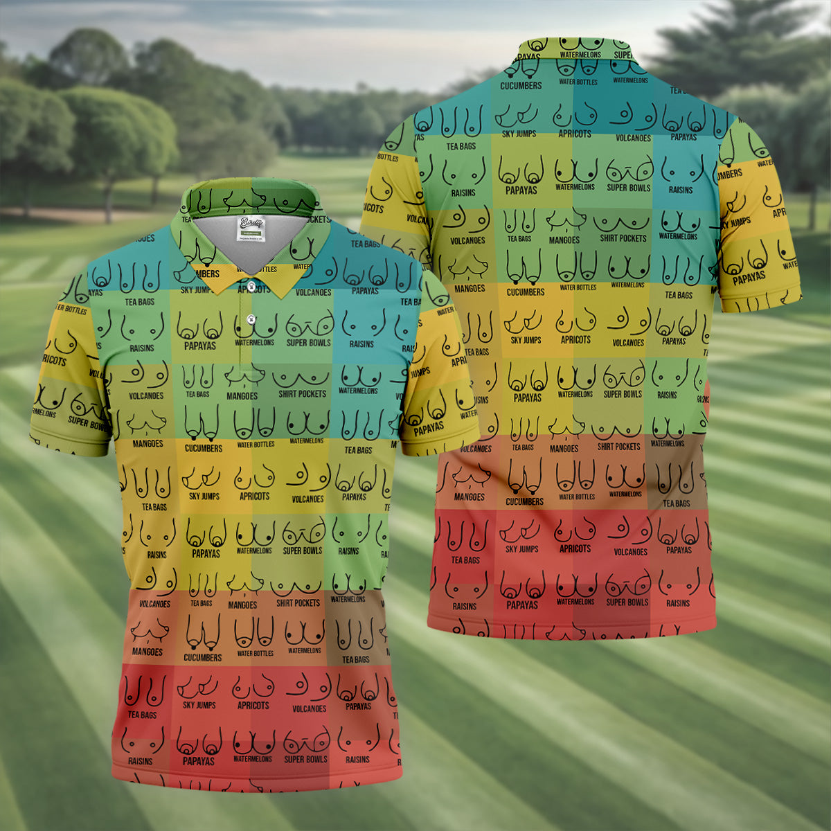 Colorful Fun Mens Golf Shirt, Golf Tops For Men, Gifts For Golf Lovers, Polo ShirtFor Men, Golfing Apparel