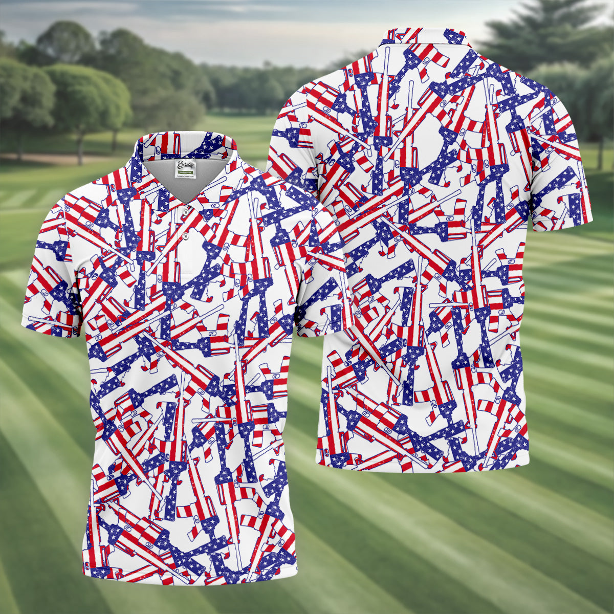 Men's Patriotic Golf Shirts, Golf Gift For Men, Golf Shirts For Men, Polo For Men