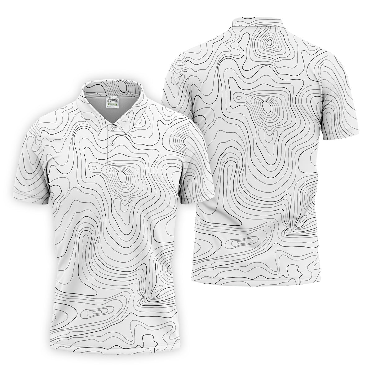 White Topo Mens Golf Polo Shirt Mens White Polo, Golf Gift For Men, Golfing Apparel
