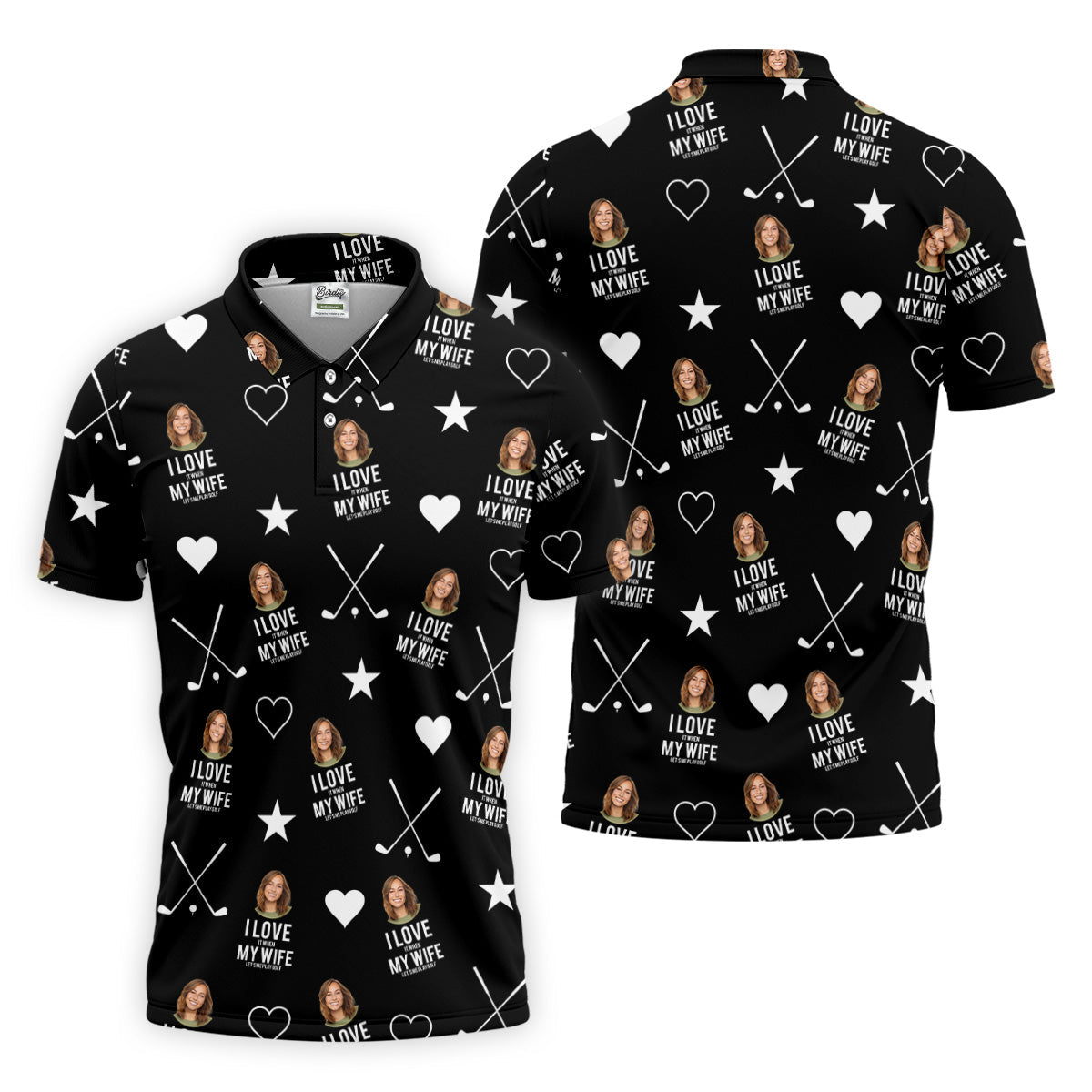I Love It When My Wife Let's Me Play Golf Black Fun Golf Shirts For Men, Polo ShirtFor Men