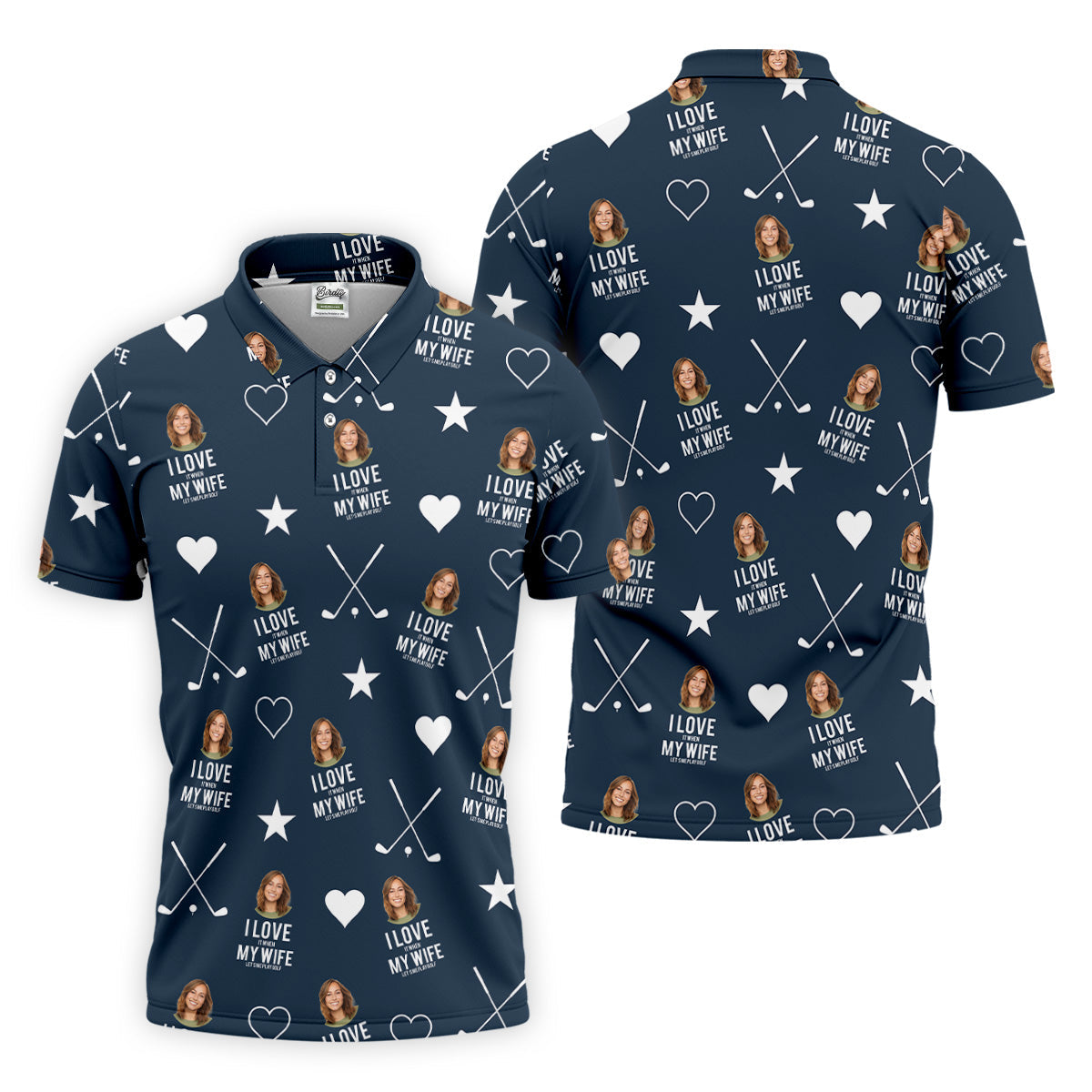 I Love It When My Wife Let's Me Play Golf Navy Fun Golf Shirts For Men, Polo ShirtFor Men