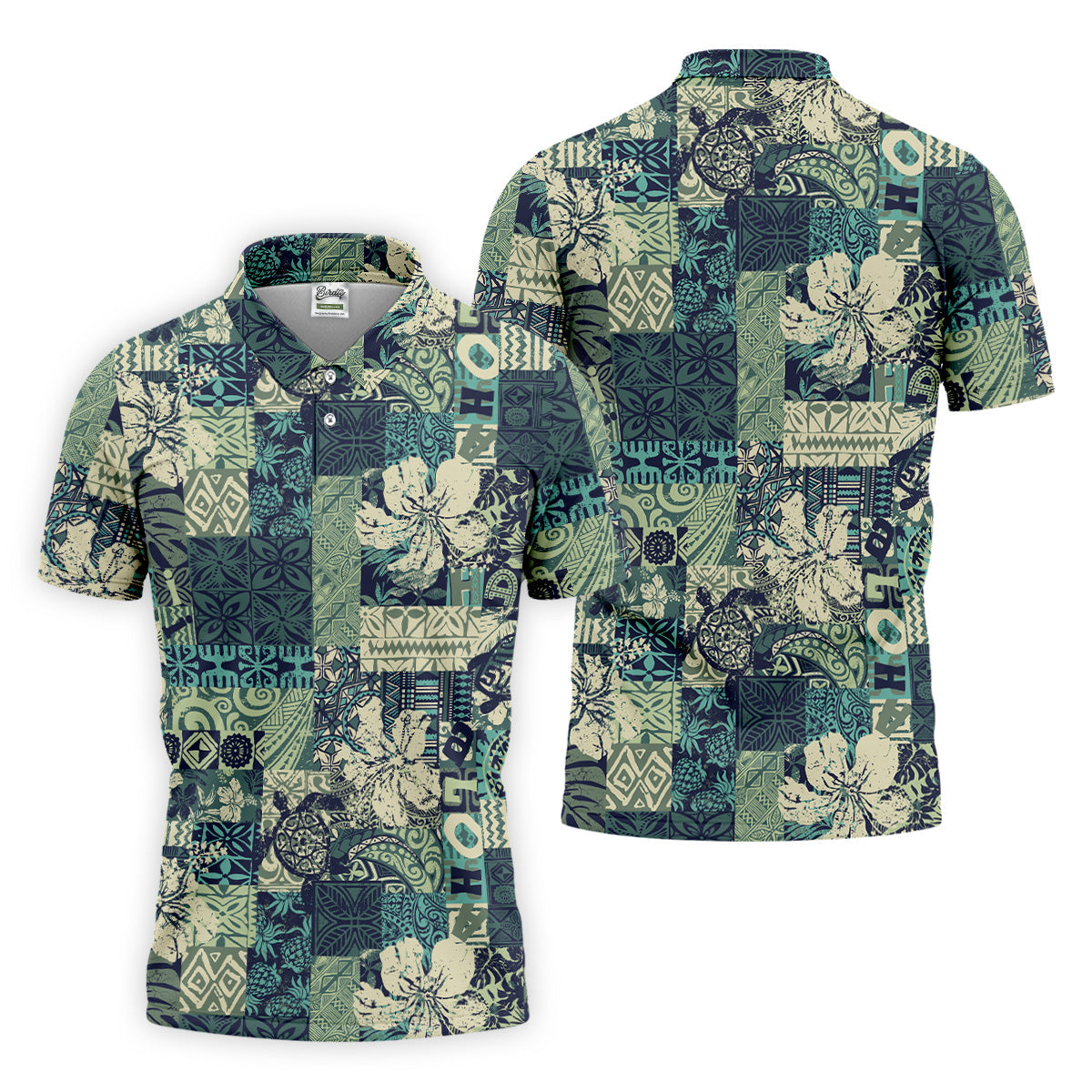 Tribal Aztec Tropical Golf Shirt, Hawaiian Golf Shirts, Mens Golf Polo Shirtf Gift For Men