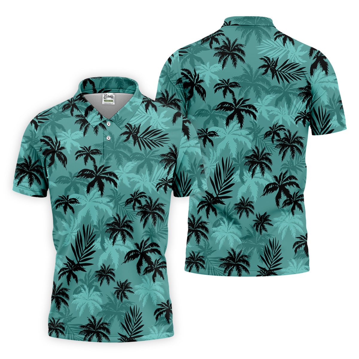 Tropical Palm Leaves Golf Tops For Men, Hawaiian Golf Shirts, Polo ShirtFor Men, Golf Gift For Men